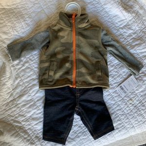 Carter’s camo newborn 3 piece outfit NWT